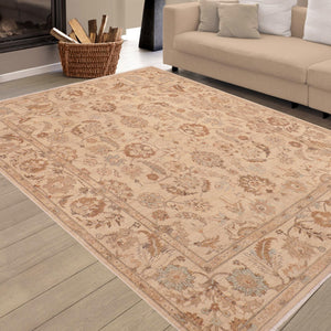 handmade Transitional Kafkaz Tan Brown Hand Knotted RECTANGLE 100% WOOL area rug 8' x 10'