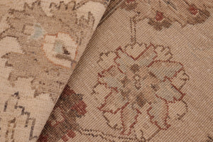 handmade Transitional Kafkaz Tan Brown Hand Knotted RECTANGLE 100% WOOL area rug 8' x 10'