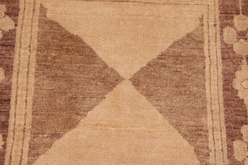 handmade Transitional Kafkaz Brown Tan Hand Knotted RECTANGLE 100% WOOL area rug 8' x 10'