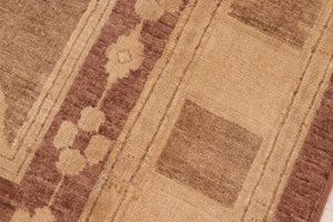 handmade Transitional Kafkaz Brown Tan Hand Knotted RECTANGLE 100% WOOL area rug 8' x 10'