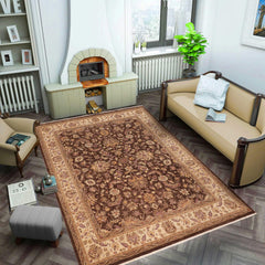 handmade Traditional Kafkaz Brown Beige Hand Knotted RECTANGLE 100% WOOL area rug 8x10