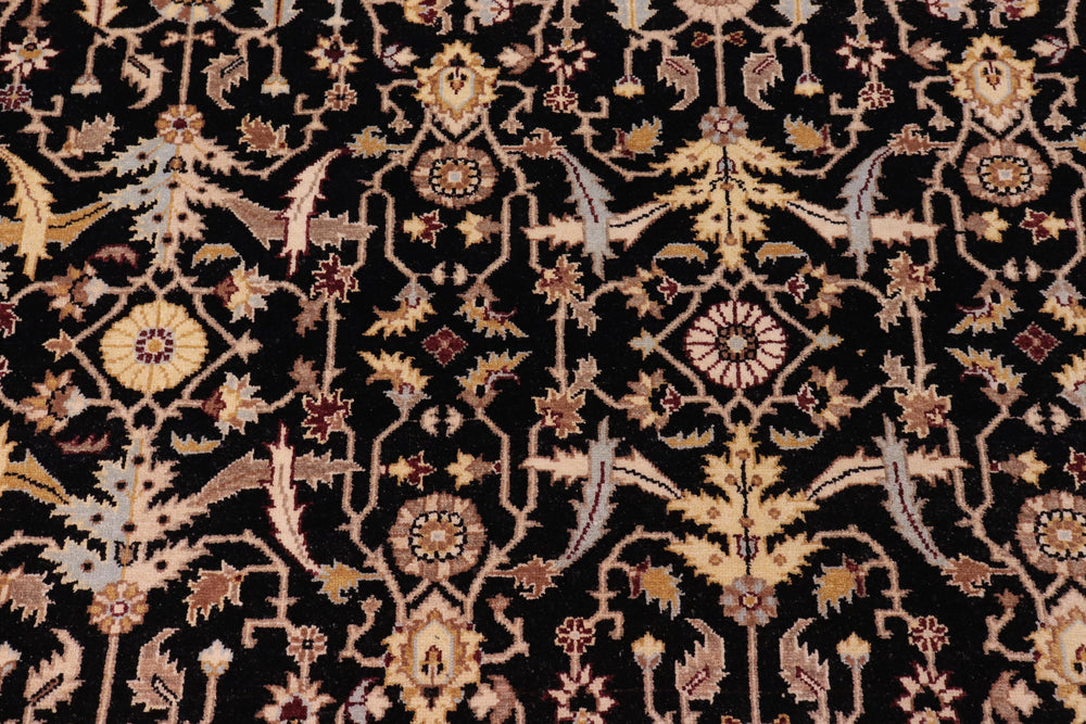 handmade Transitional Kafkaz Black Beige Hand Knotted RECTANGLE 100% WOOL area rug 8x10