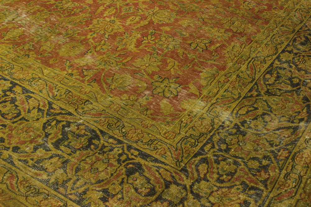 handmade Modern Vintage Rust Blue Hand Knotted RECTANGLE 100% WOOL area rug 10' x 13'