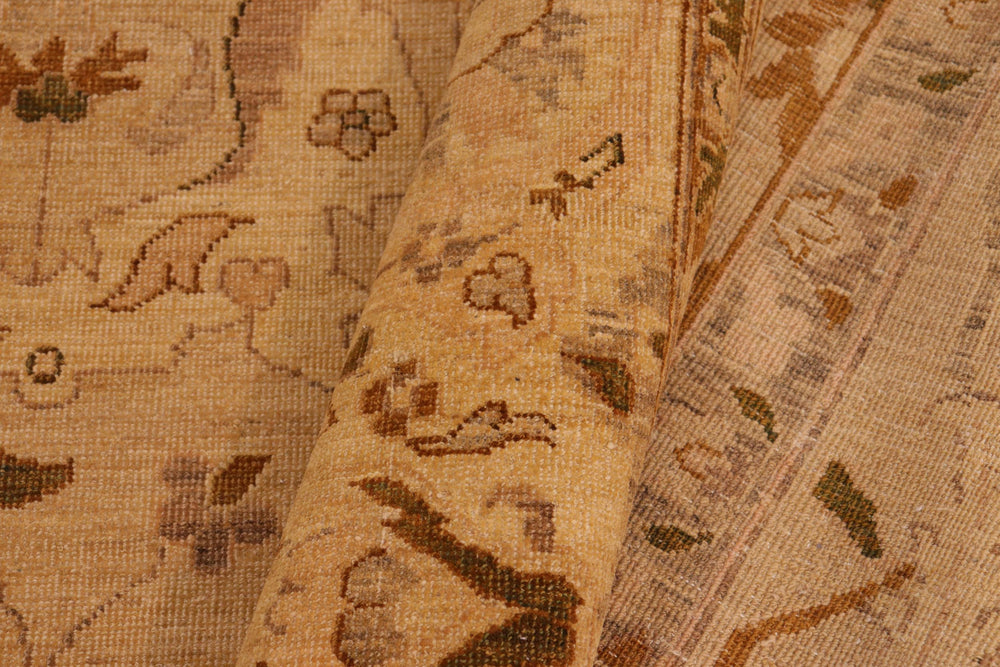 handmade Traditional Antique Tan Brown Hand Knotted RECTANGLE 100% WOOL area rug 10x14