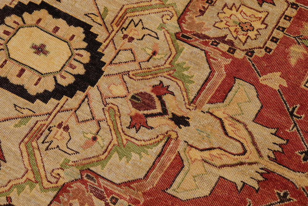 handmade Traditional Antique Brown Tan Hand Knotted RECTANGLE 100% WOOL area rug 9' x 12'