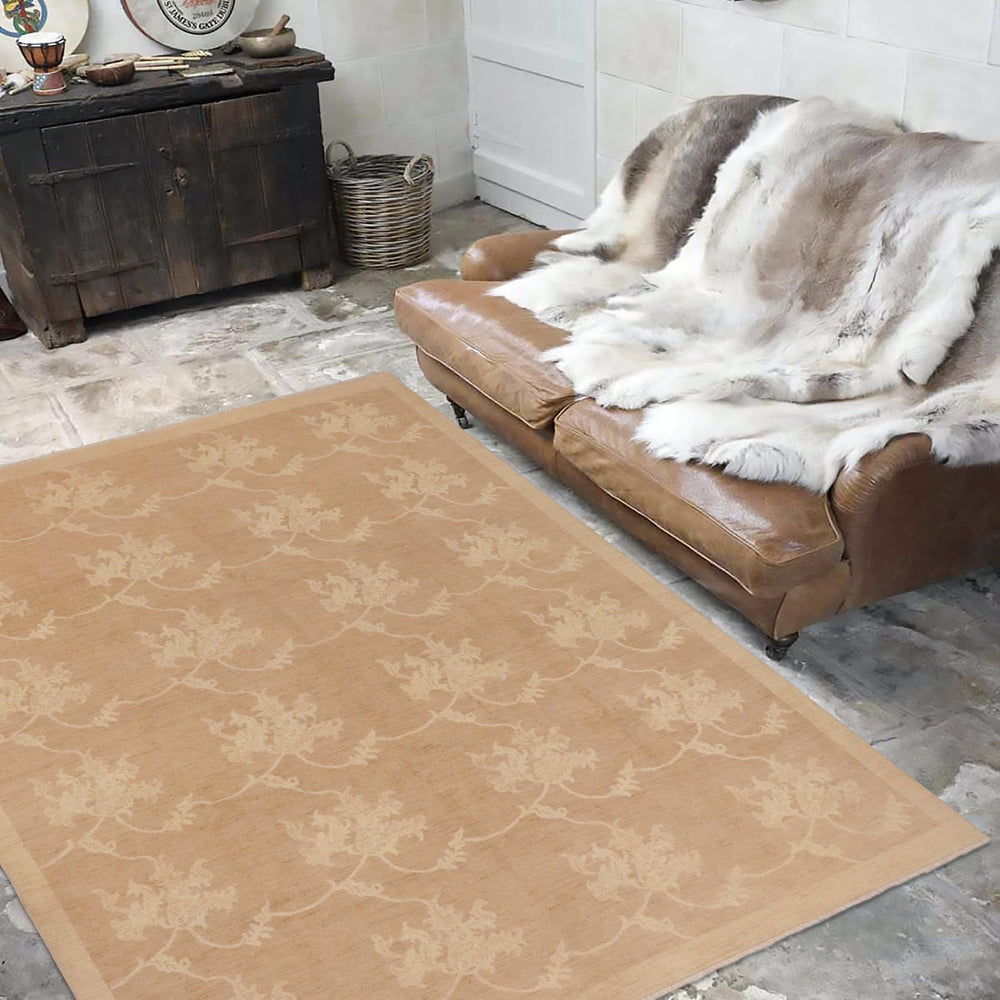 handmade Modern Kafkaz Lt. Brown Beige Hand Knotted RECTANGLE 100% WOOL area rug 9' x 11'