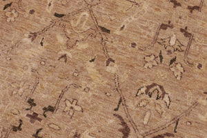 handmade Transitional Kafkaz Tan Lt. Green Hand Knotted RECTANGLE 100% WOOL area rug 9' x 12'