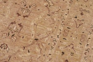 handmade Transitional Kafkaz Tan Lt. Green Hand Knotted RECTANGLE 100% WOOL area rug 9' x 12'