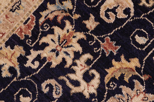 handmade Transitional Kafkaz Blue Beige Hand Knotted RECTANGLE 100% WOOL area rug 6' x 9'