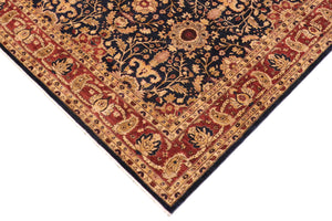 handmade Transitional Kafkaz Blue Rust Hand Knotted RECTANGLE 100% WOOL area rug 9' x 12'