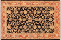 handmade Traditional Kafkaz Black Red Hand Knotted RECTANGLE 100% WOOL area rug 9x12