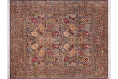 handmade Transitional William Gray Gray Hand Knotted SQUARE 100% WOOL area rug 8x8