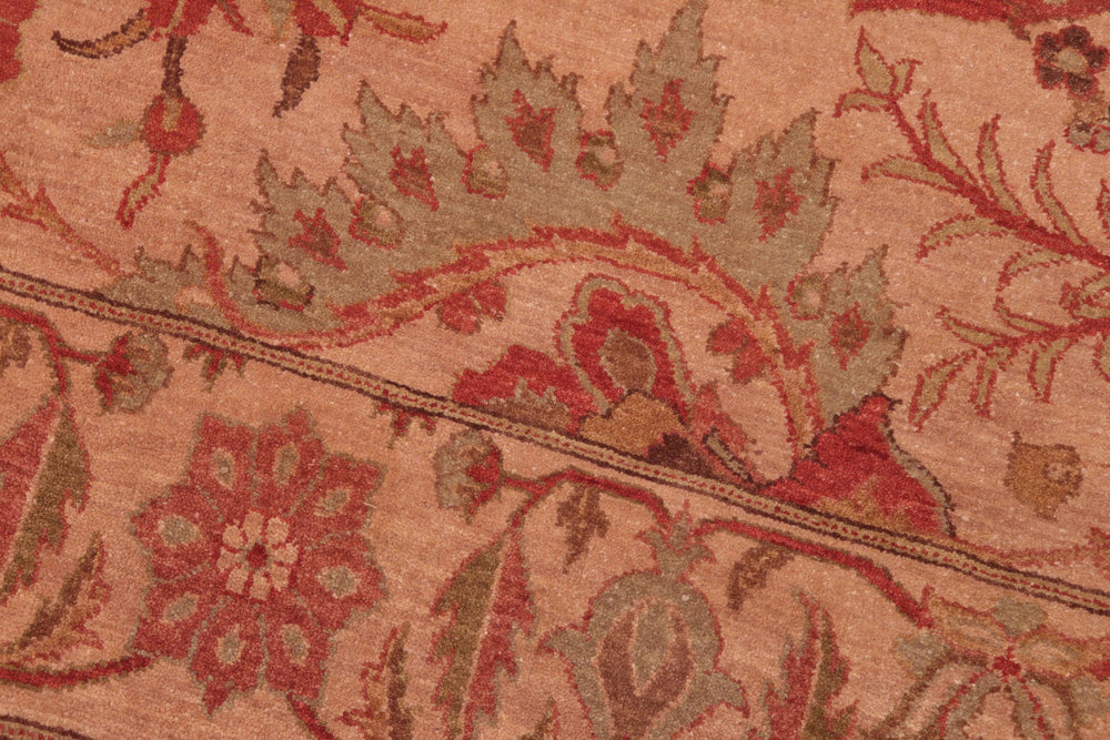 handmade Traditional  Tan Red Hand Knotted RECTANGLE 100% WOOL area rug 7' x 10'