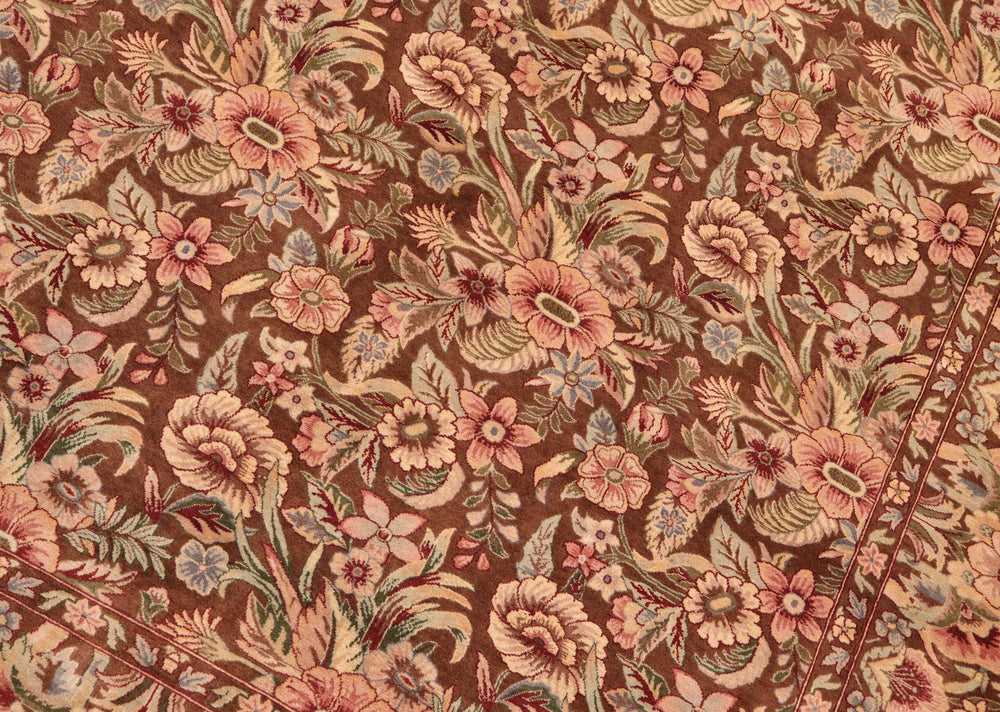 handmade Transitional William Brown Pink Hand Knotted RECTANGLE 100% WOOL area rug 6x9
