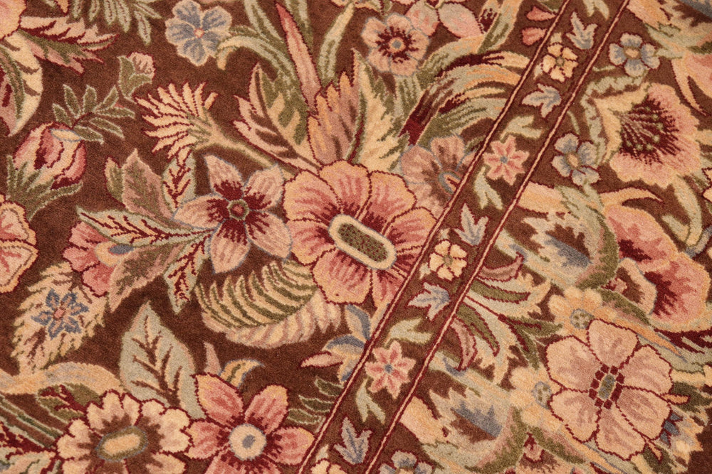 handmade Transitional William Brown Pink Hand Knotted RECTANGLE 100% WOOL area rug 6x9