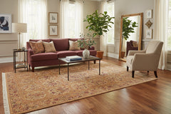 handmade Transitional  Taupe Green Hand Knotted RECTANGLE 100% WOOL area rug 6x9