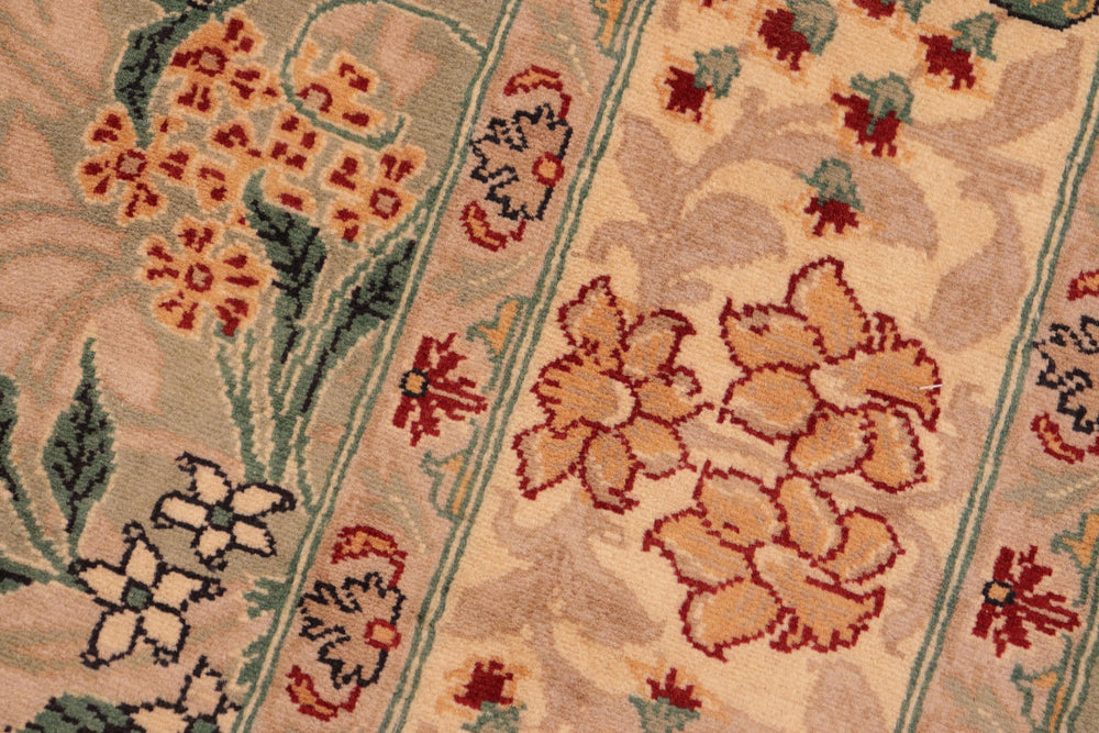 handmade Transitional Chambali Lt. Green Lt. Green Hand Knotted RECTANGLE 100% WOOL area rug 6x9