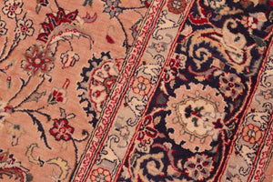 handmade Traditional Abasi Afsha Pink Blue Hand Knotted RECTANGLE 100% WOOL area rug 6x9