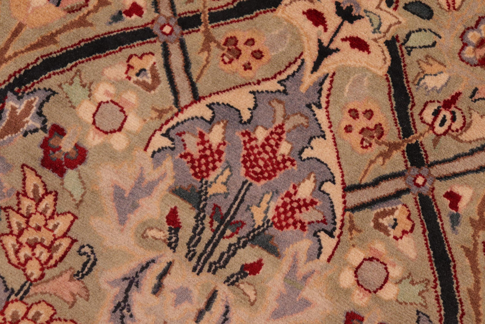 handmade Transitional Mujahid Green Red Hand Knotted RECTANGLE 100% WOOL area rug 6x9