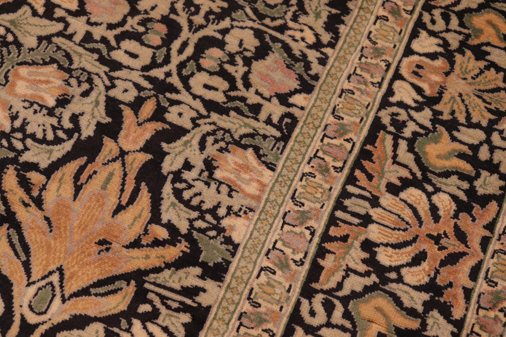 handmade Transitional Snakehead Black Green Hand Knotted RECTANGLE 100% WOOL area rug 6x8