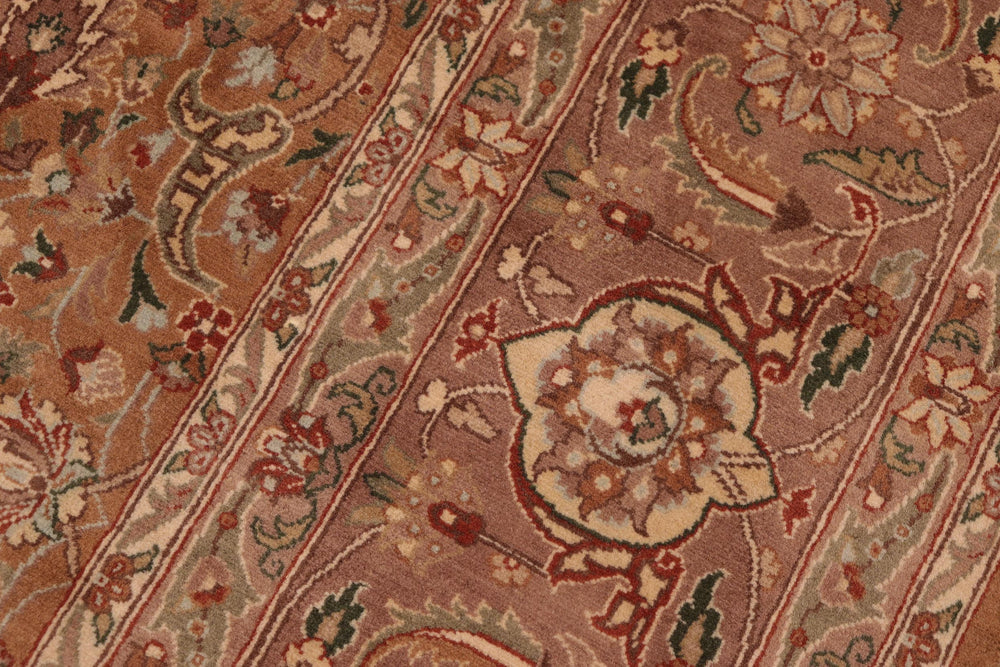handmade Transitional  Gold Brown Hand Knotted RECTANGLE 100% WOOL area rug 6x9