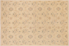 handmade Modern Kafkaz Beige Rust Hand Knotted RECTANGLE 100% WOOL area rug 10' x 13'