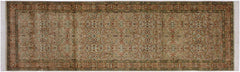 handmade Traditional Tabriz Taupe Gold Hand Knotted RUNNER 100% WOOL area rug 3' x 9'