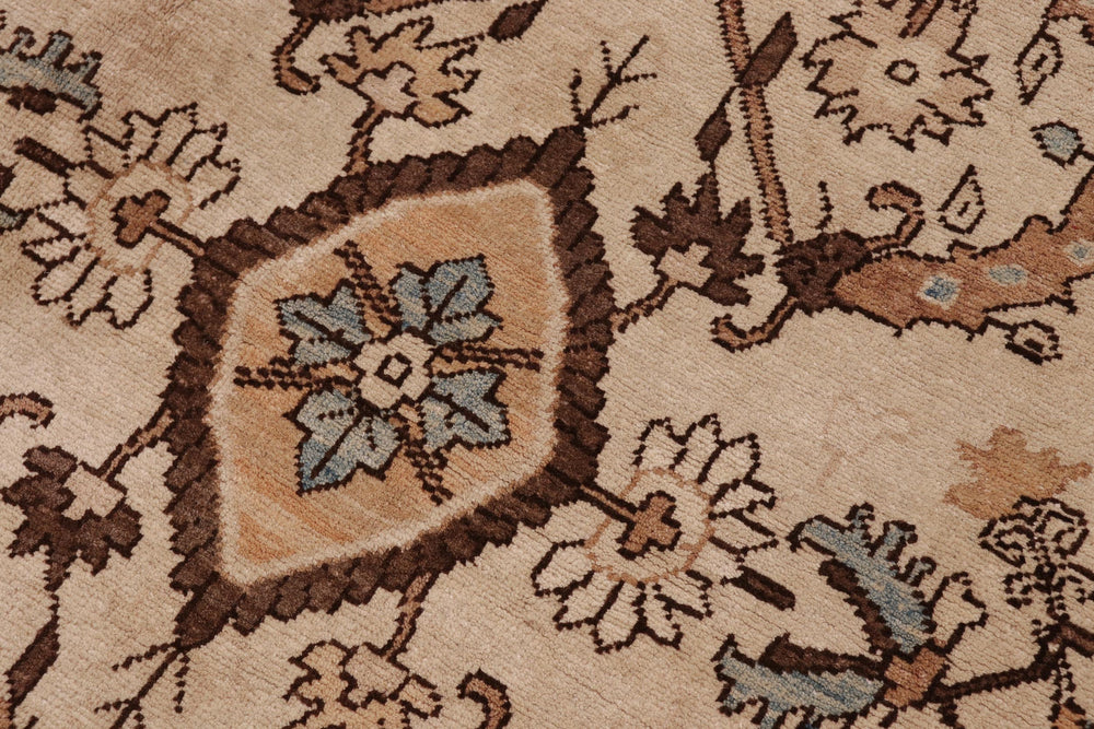 handmade Transitional Kafkaz Ivory Ivory Hand Knotted RECTANGLE 100% WOOL area rug 12' x 19'