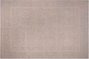 12x15 hand knotted transitional wool rug in brown and gray - Eclectic Vivan