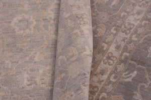 handmade Transitional Kafkaz Brown Gray Hand Knotted RECTANGLE 100% WOOL area rug 12' x 15'