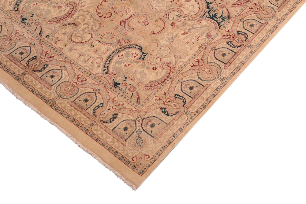 handmade Transitional  Ivory Ivory Hand Knotted RECTANGLE 100% WOOL area rug 8x10