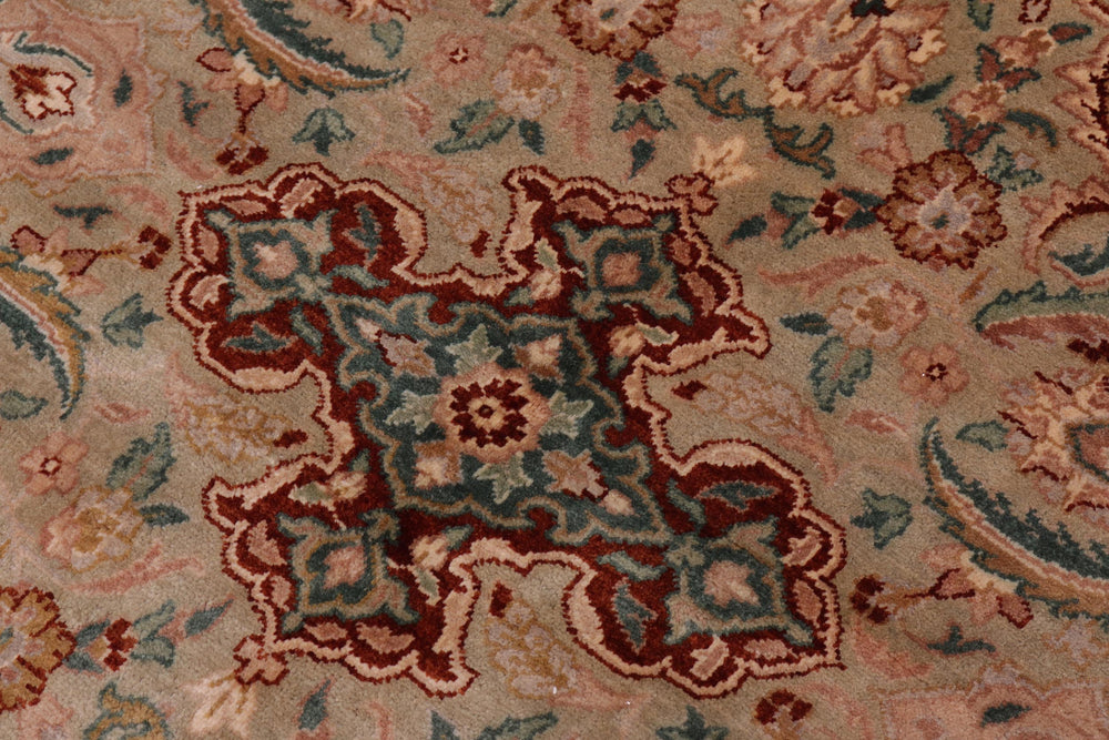 handmade Transitional  Lt. Green Gray Hand Knotted RECTANGLE 100% WOOL area rug 8' x 10'