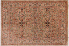 handmade Transitional  Lt. Green Gray Hand Knotted RECTANGLE 100% WOOL area rug 8' x 10'