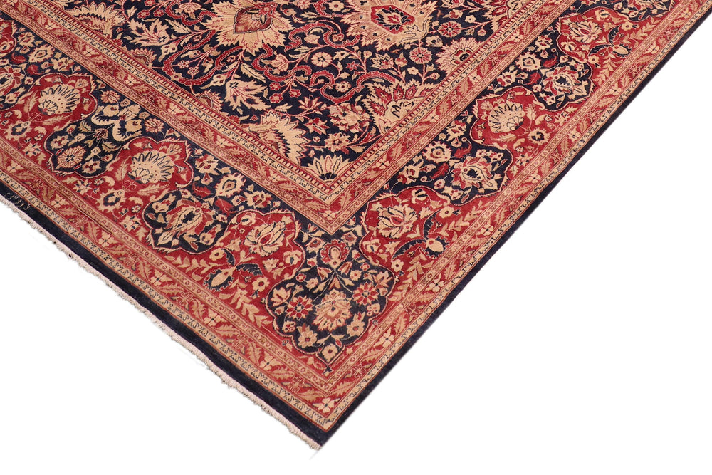 handmade Transitional Sultanabad Drk. Blue Red Hand Knotted RECTANGLE 100% WOOL area rug 8x10