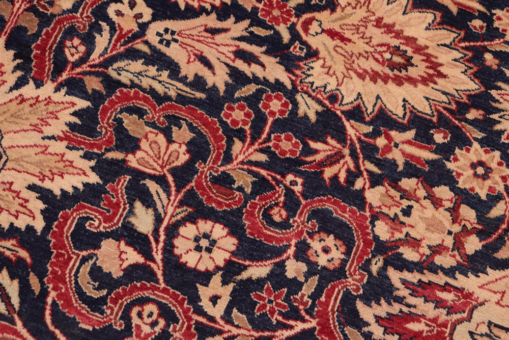 handmade Transitional Sultanabad Drk. Blue Red Hand Knotted RECTANGLE 100% WOOL area rug 8x10