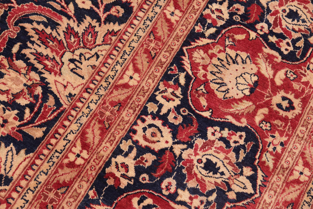 handmade Transitional Sultanabad Drk. Blue Red Hand Knotted RECTANGLE 100% WOOL area rug 8x10