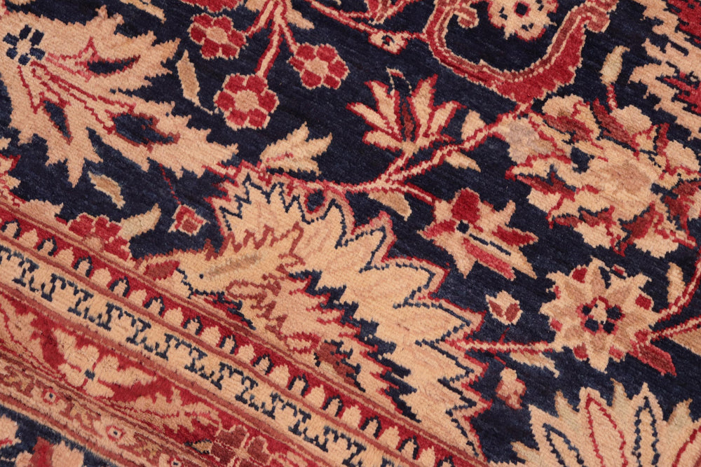 handmade Transitional Sultanabad Drk. Blue Red Hand Knotted RECTANGLE 100% WOOL area rug 8x10