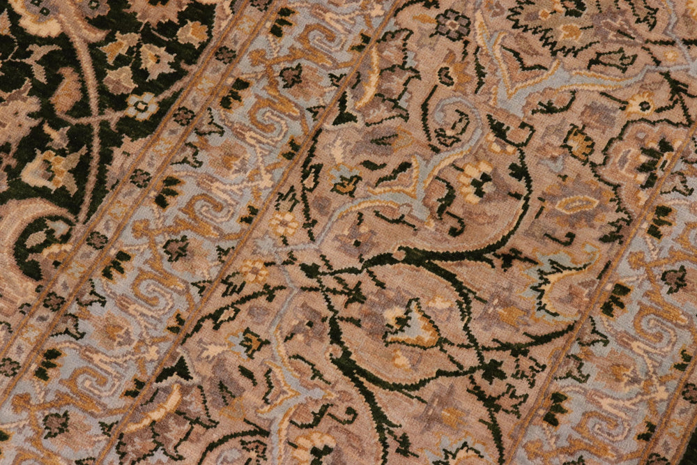 handmade Traditional Design Drk.green Lt. Gray Hand Knotted RECTANGLE 100% WOOL area rug 8' x 10'