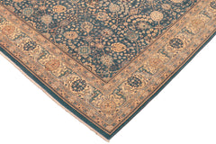 handmade Traditional  Blue Beige Hand Knotted RECTANGLE 100% WOOL area rug 8' x 10'