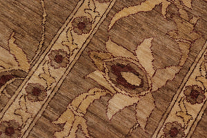 handmade Transitional Kafkaz Taupe Beige Hand Knotted RECTANGLE 100% WOOL area rug 9' x 12'