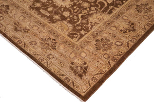 handmade Traditional Kafkaz Brown Tan Hand Knotted RECTANGLE 100% WOOL area rug 9x12