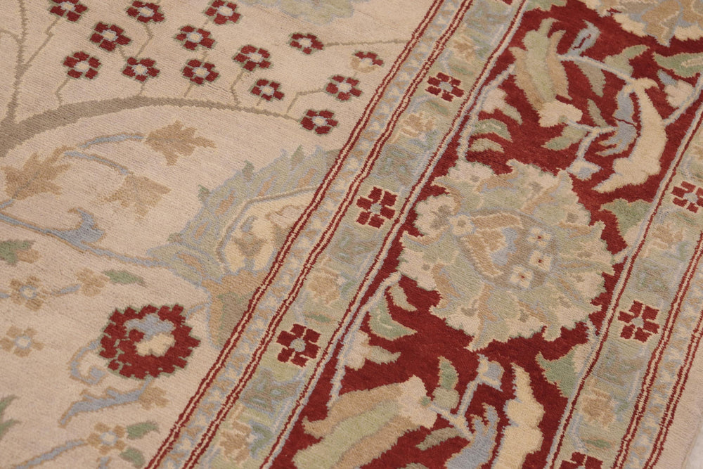 handmade Traditional Kafkaz Beige Rust Hand Knotted RECTANGLE 100% WOOL area rug 9x12