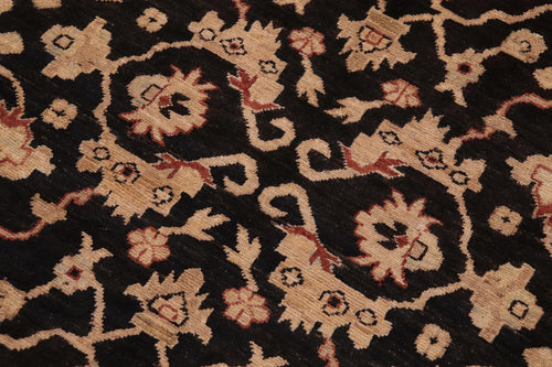 handmade Transitional Kafkaz Black Rust Hand Knotted RECTANGLE 100% WOOL area rug 9' x 12'