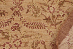 handmade Transitional Kafkaz Tan Brown Hand Knotted RECTANGLE 100% WOOL area rug 9' x 12'
