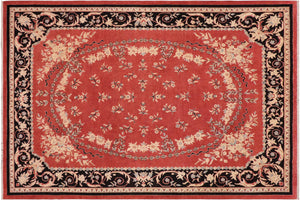 handmade Transitional Kafkaz Rust Black Hand Knotted RECTANGLE 100% WOOL area rug 9' x 12'