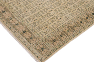 handmade Transitional Kafkaz Beige Brown Hand Knotted RECTANGLE 100% WOOL area rug 9' x 12'