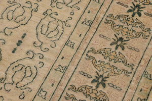 handmade Transitional Kafkaz Beige Brown Hand Knotted RECTANGLE 100% WOOL area rug 9' x 12'