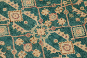 handmade Transitional Kafkaz Lt. Green Nude Hand Knotted RECTANGLE 100% WOOL area rug 9' x 12'