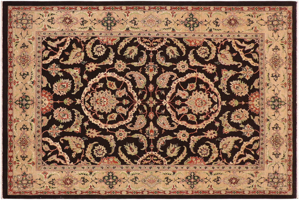 handmade Traditional Kafkaz Brown Tan Hand Knotted RECTANGLE 100% WOOL area rug 9x12