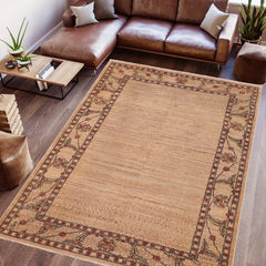 handmade Modern Gabbeh Beige Rust Hand Knotted RECTANGLE 100% WOOL area rug 6' x 9'